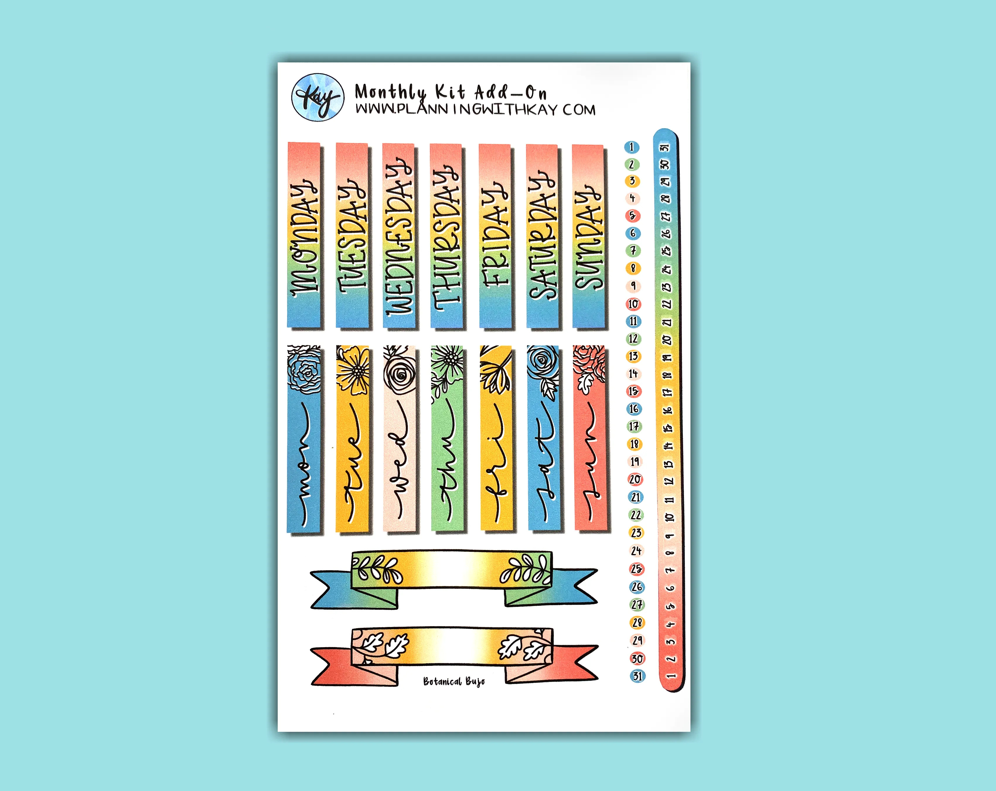 Monthly Kit Add-On (Botanical Bujo) (2 colors available!)