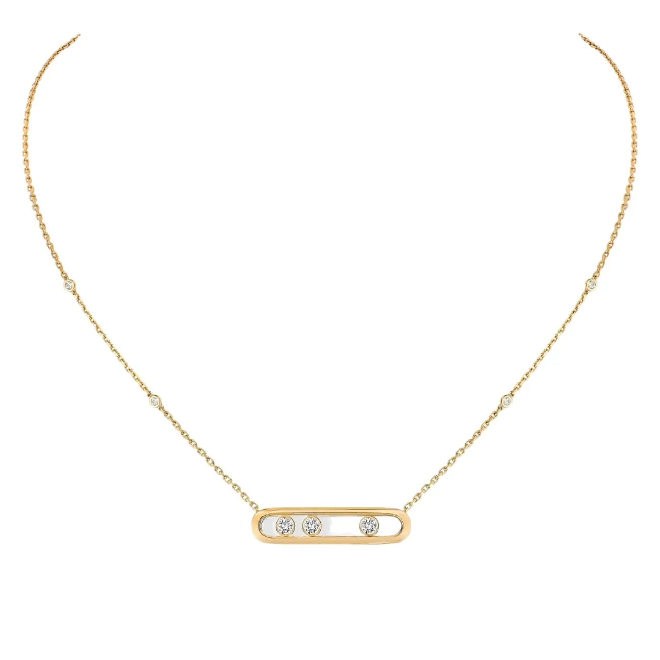 Move 18K Yellow Gold Diamond Necklace