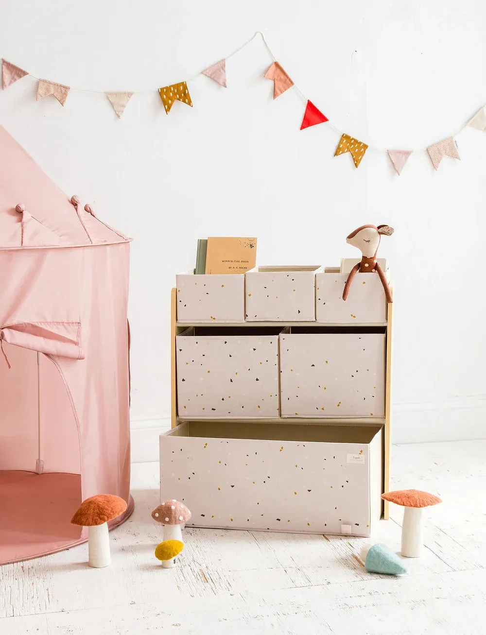 Multi-Bin Toy Organizer - Terrazzo Pastel Pink