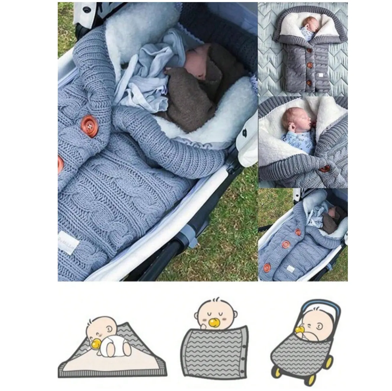 Multi-functional sleeping bag with twisted buttons