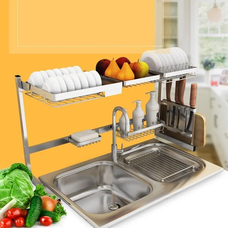 Multi-functional Stainless Steel Kitchen Sink Rack Shelf Organizer