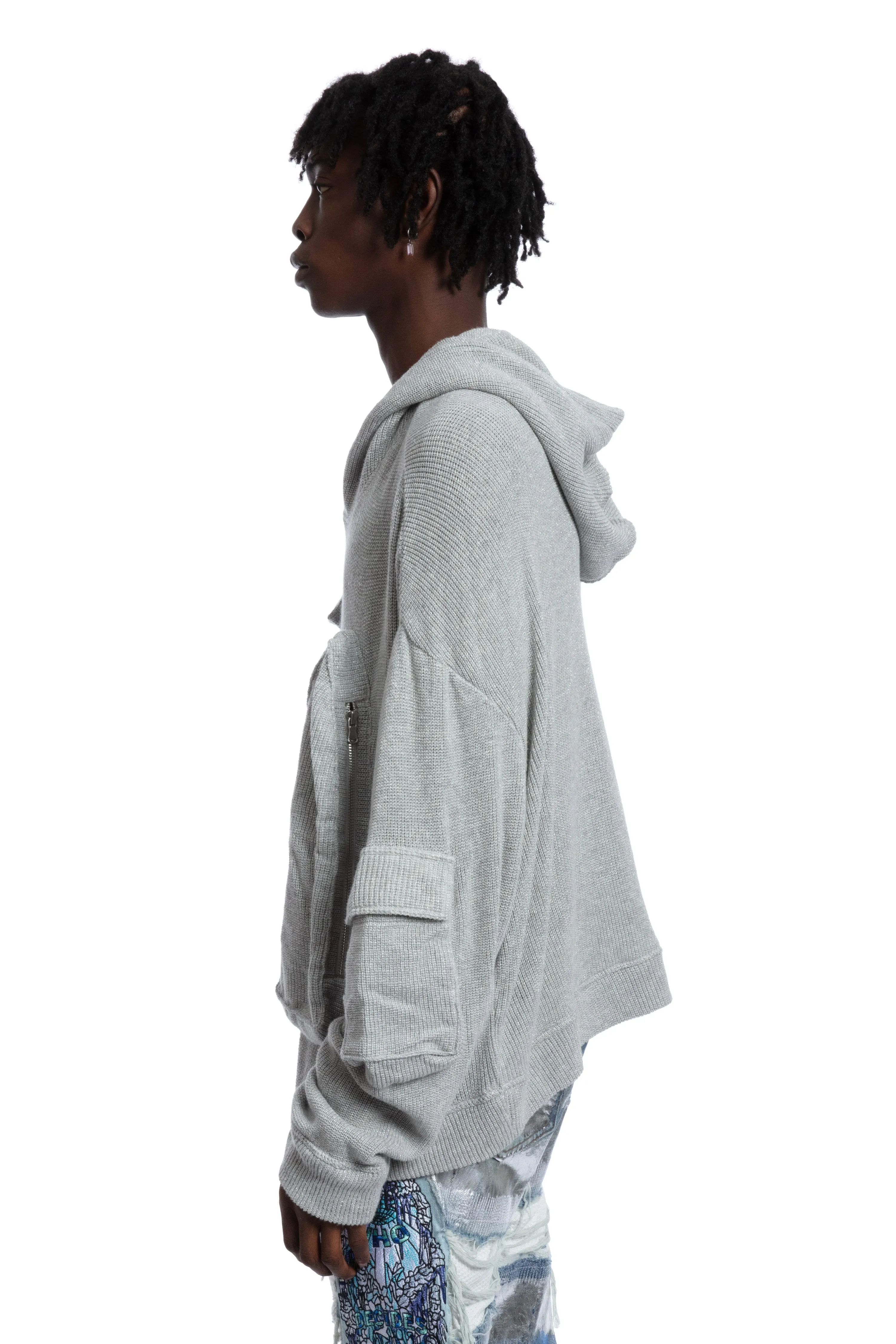 MULTI POCKET HOODED SWEATSHIRT