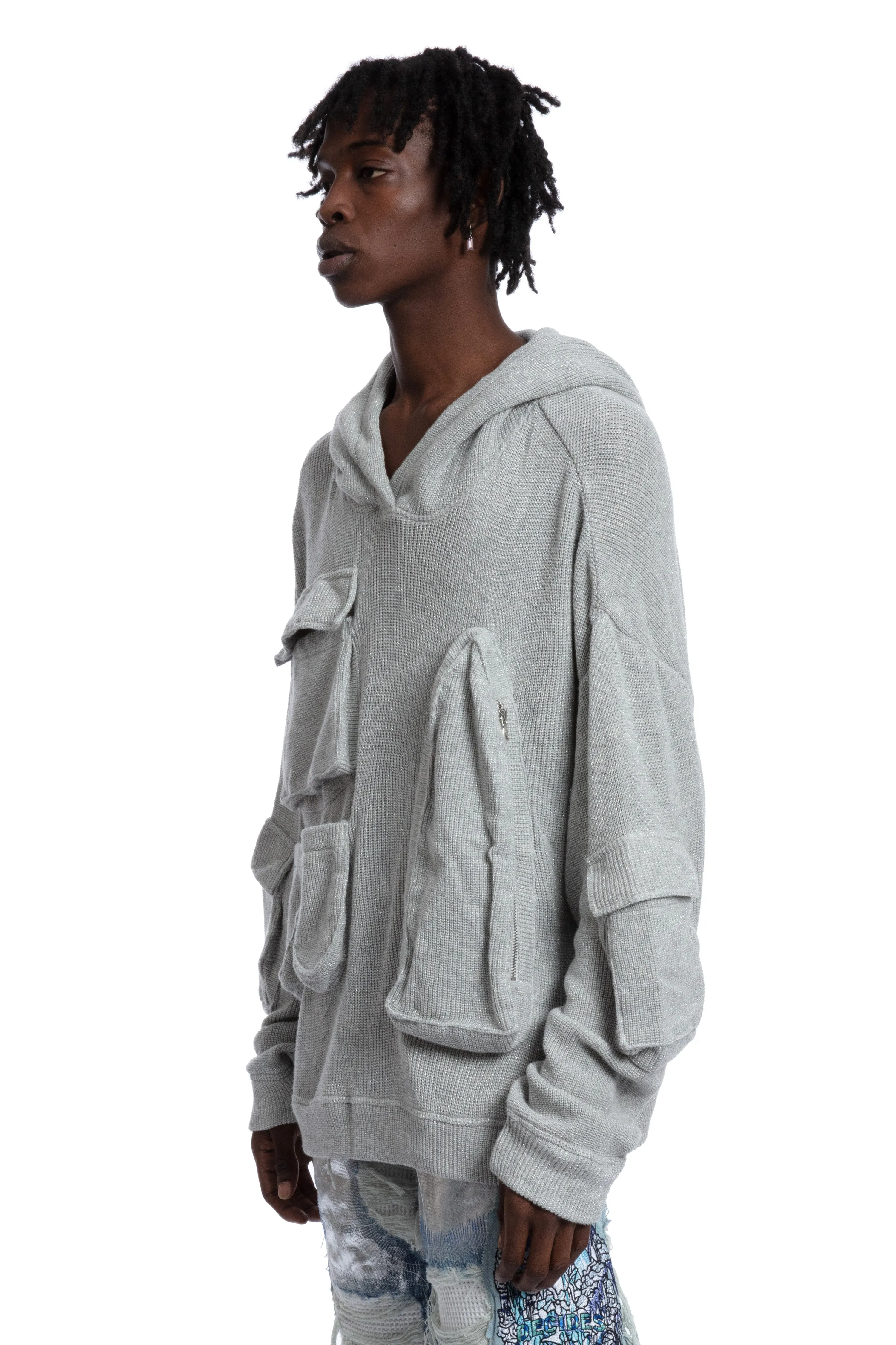 MULTI POCKET HOODED SWEATSHIRT