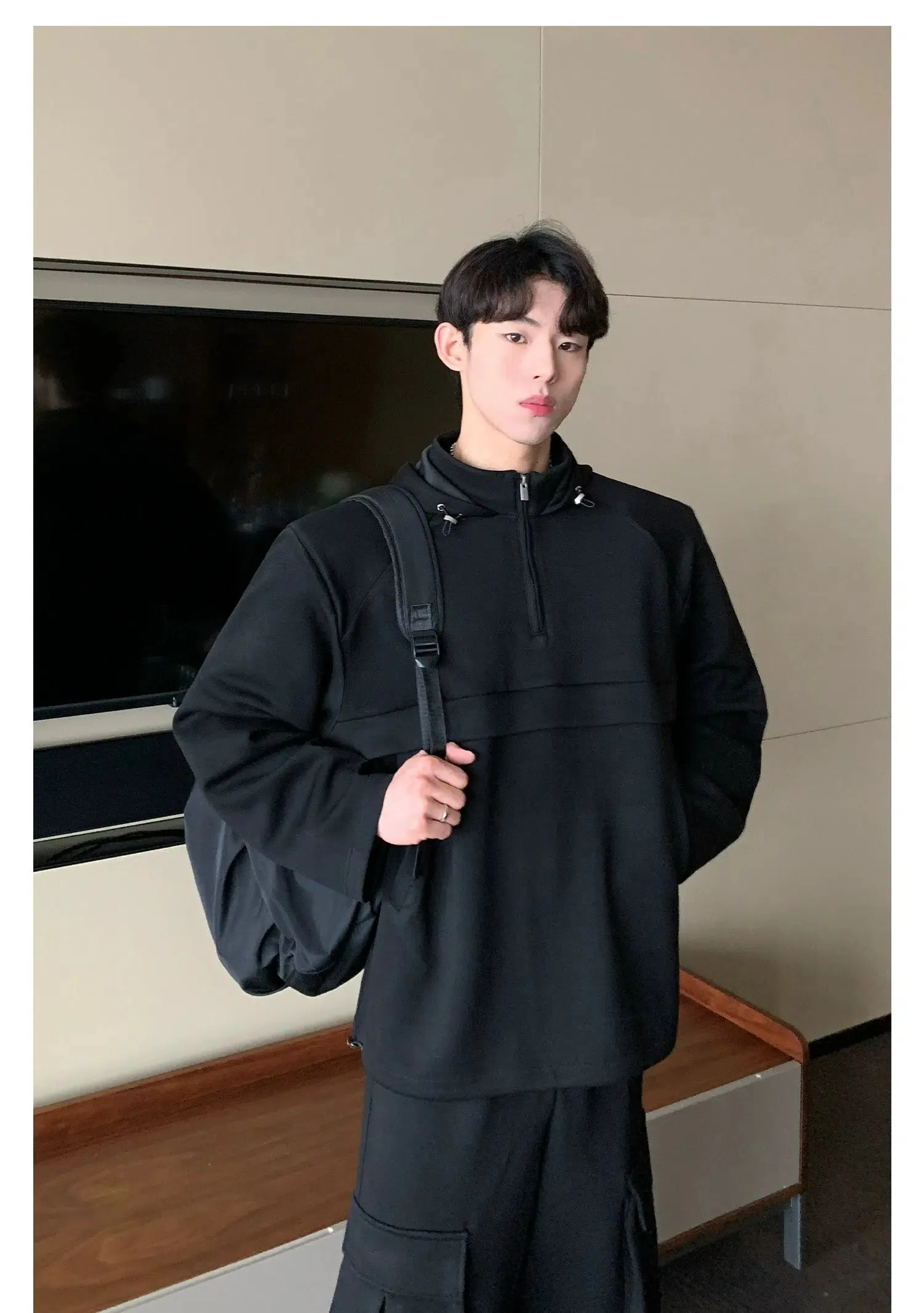 Multi-pocket Stand collar Cargo Suit