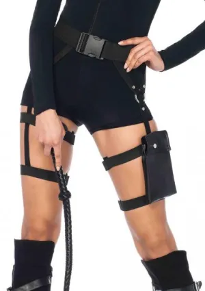 Multi Strap Garter Pocket Utility - Black