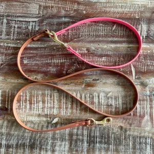 Multi-Way Waterproof Leash: Mocha   Coral   Brass