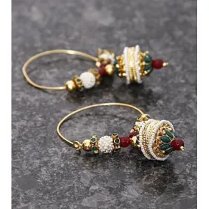 Multicoloured Changing Stones Bali Earrings