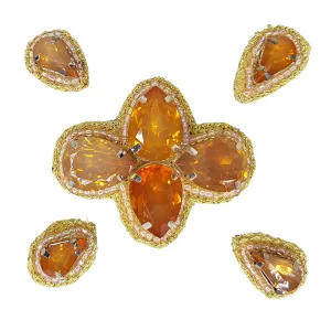 Naomi- Bandless, Clipless Jewels (Set of 5) - Orange
