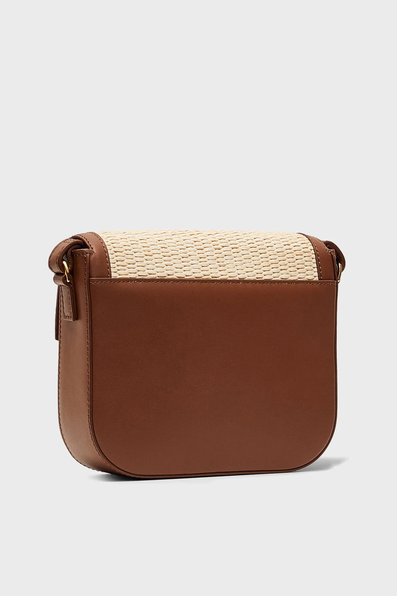 Natural Raffia and Tan Small Vancouver Crossbody