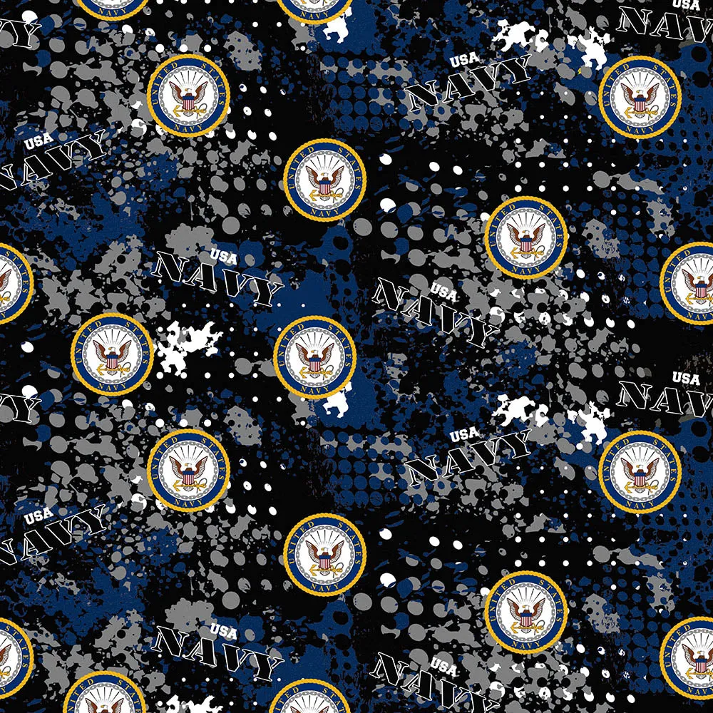 NAVY-Abstract Geo Logo-100% Cotton-1180N