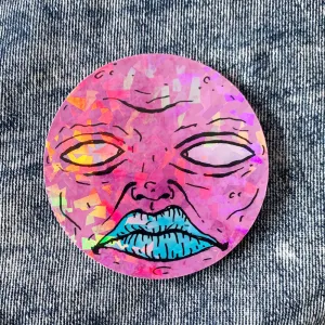 Neon Moon Holographic Sticker