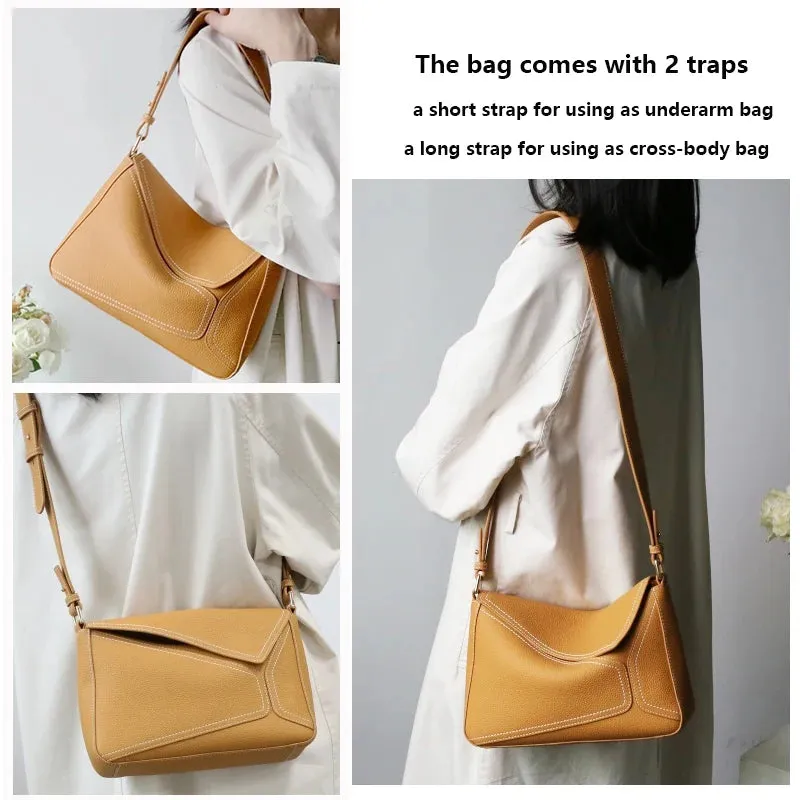 New Fashion Women's Handbag Soft Leather Flap Underarm Shoulder Bag Boutique Fashion Design Crossbody Messenger Handbag