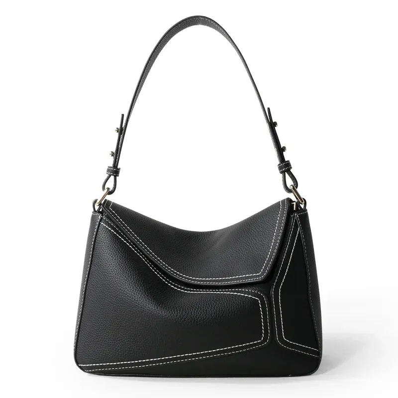 New Fashion Women's Handbag Soft Leather Flap Underarm Shoulder Bag Boutique Fashion Design Crossbody Messenger Handbag