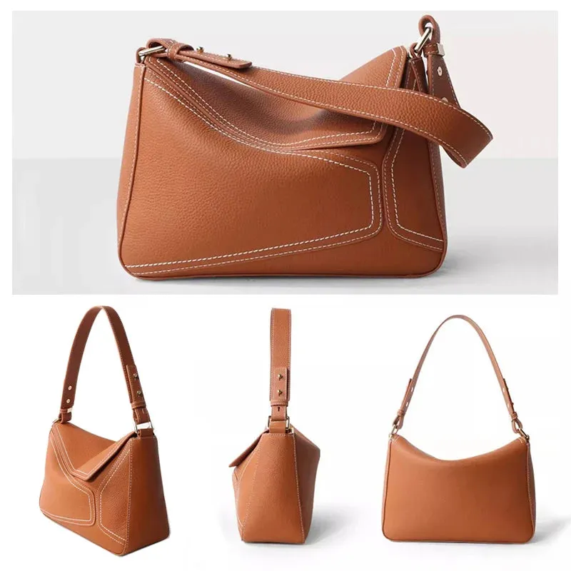 New Fashion Women's Handbag Soft Leather Flap Underarm Shoulder Bag Boutique Fashion Design Crossbody Messenger Handbag