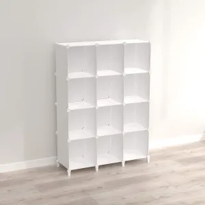 New in box! SIMPDIY Storage Modular Cubes 12 Cubes White (124x93x30cm) Plastic Portable Organizer Bookshelf Shelf Rack! Arrange cubes in many ways!