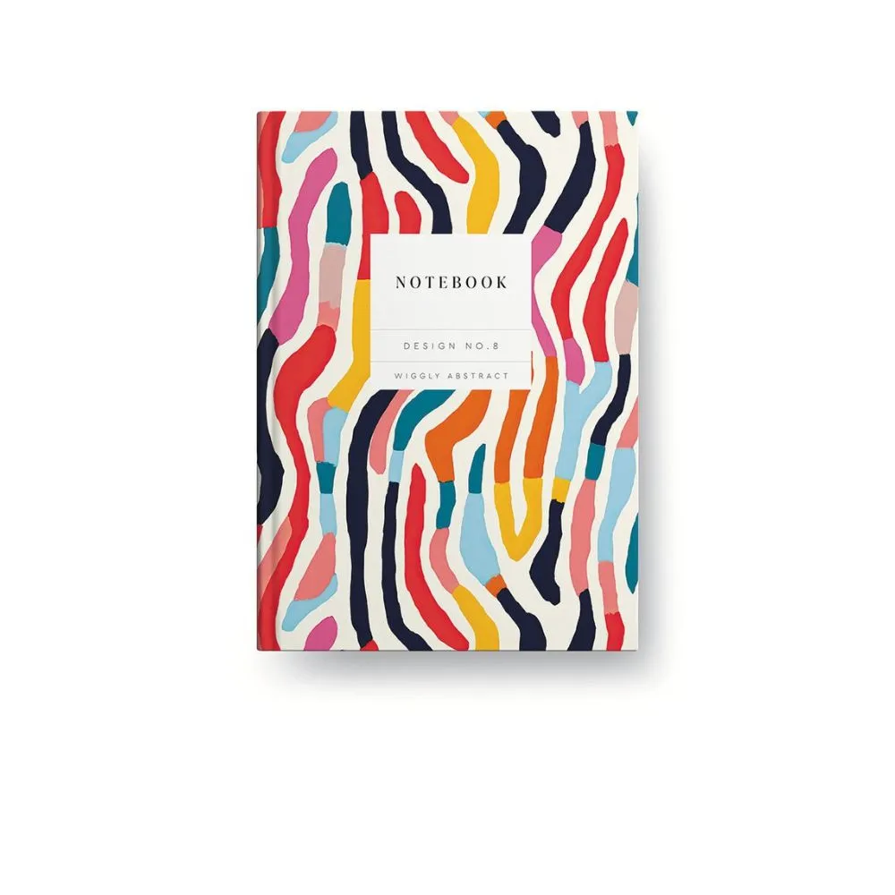 No 8 Wiggley Abstract Hardback Notebook