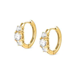 Nomination Colour Wave Earrings, Hoop, Cubic Zirconia, 24K Gold