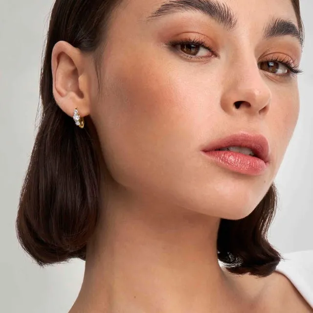 Nomination Colour Wave Earrings, Hoop, Cubic Zirconia, 24K Gold