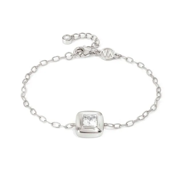 Nomination Domina Bracelet, Square, Cubic Zirconia, Silver