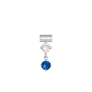 Nomination SeiMia Pendant, Blue And White Drop, Cubic Zirconia, Silver