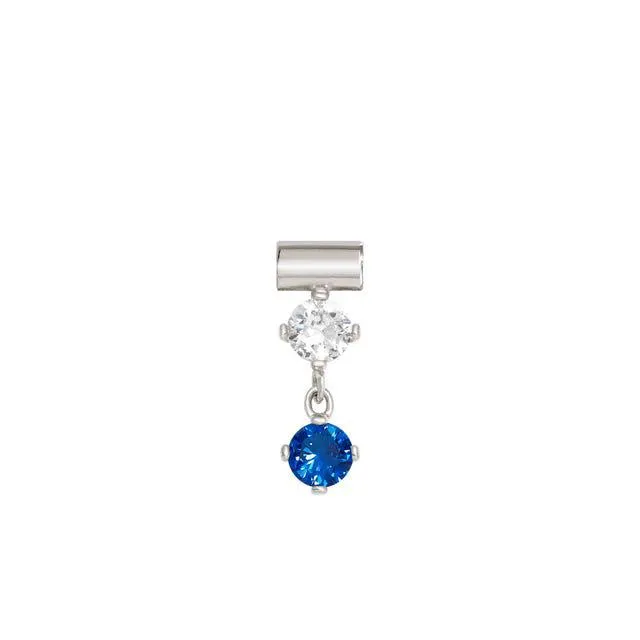 Nomination SeiMia Pendant, Blue And White Drop, Cubic Zirconia, Silver