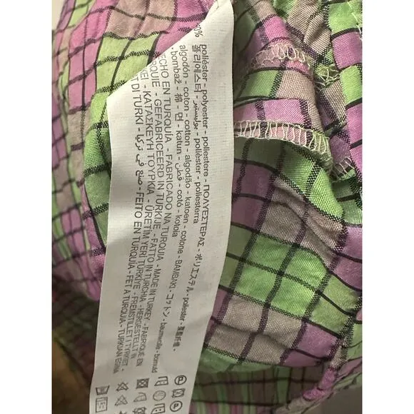 NWT  Zara Plaid Geometric Print Midi Dress Sz XS