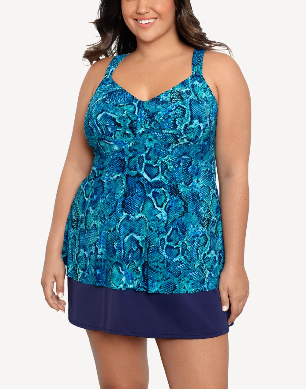 Ocean Serpent Lily Plus Size Tankini Top