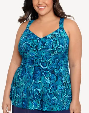 Ocean Serpent Lily Plus Size Tankini Top