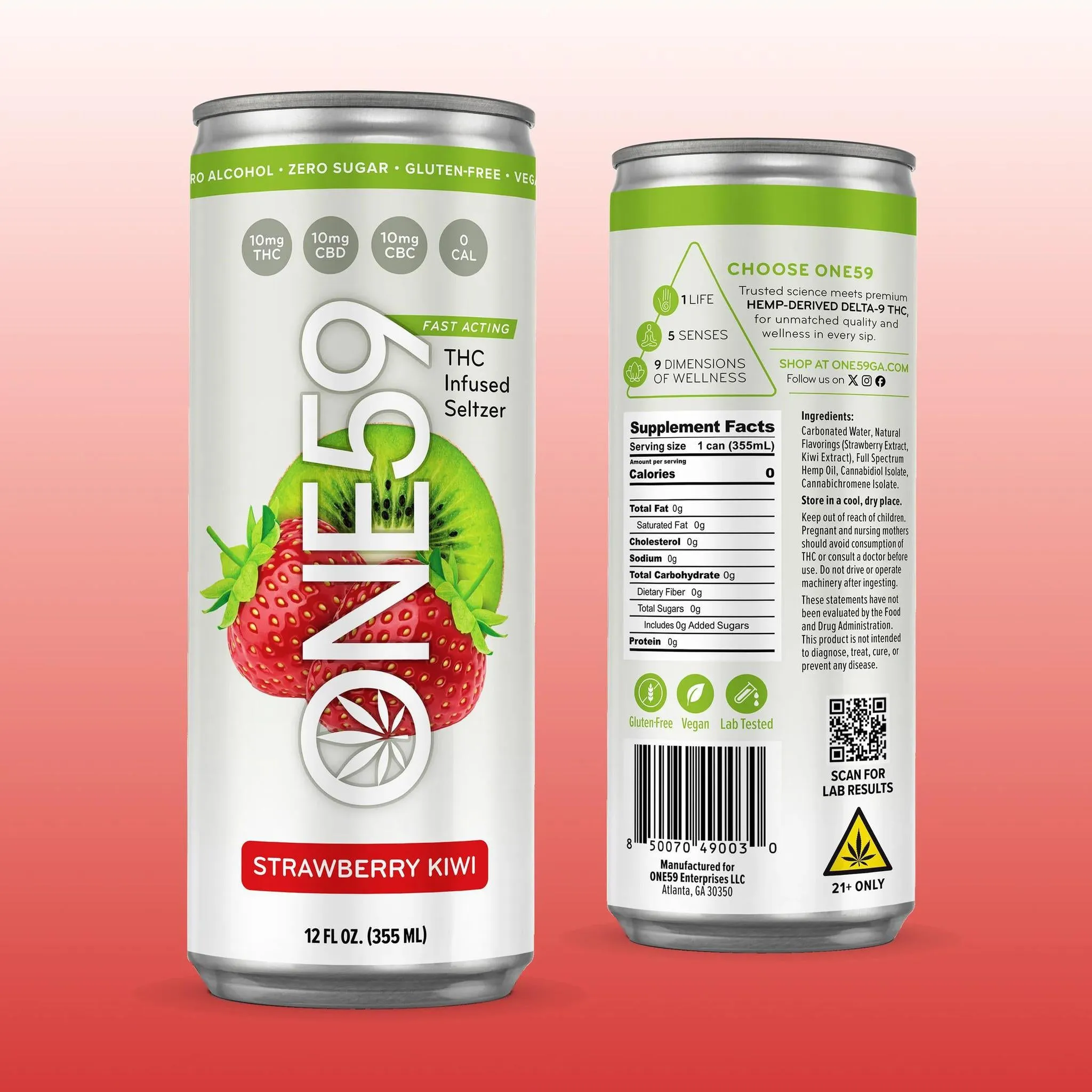 ONE59 CBD Infused Seltzer 12oz