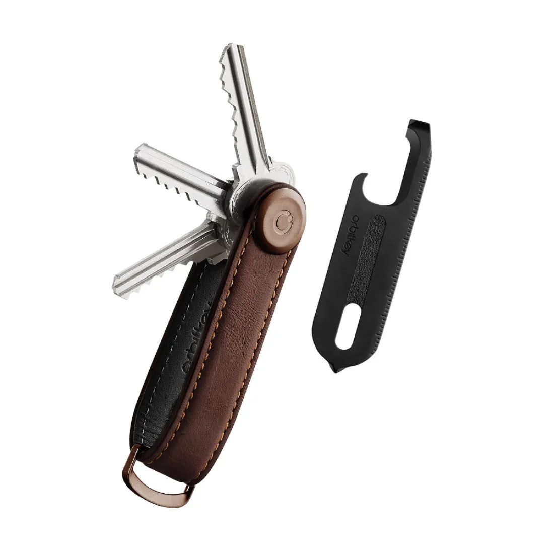 Orbitkey Leather Key Organiser Multi-tool V2- Espresso/Black