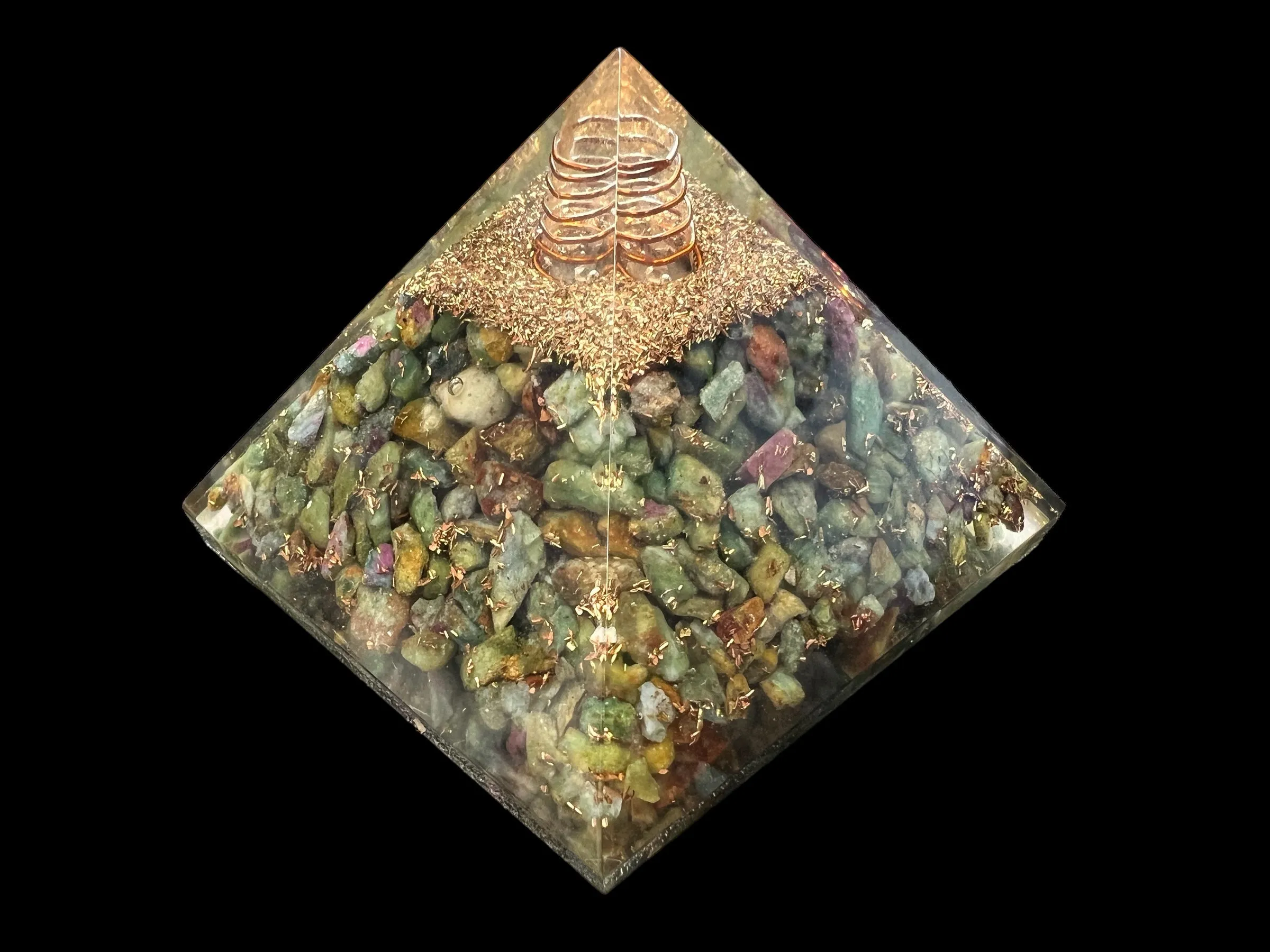 Orgonite Gemstone Pyramid - 3 inch