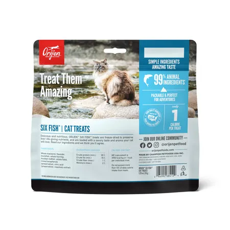 Orijen Freeze Dried Cat Treats-6 Fish : 1.25 oz