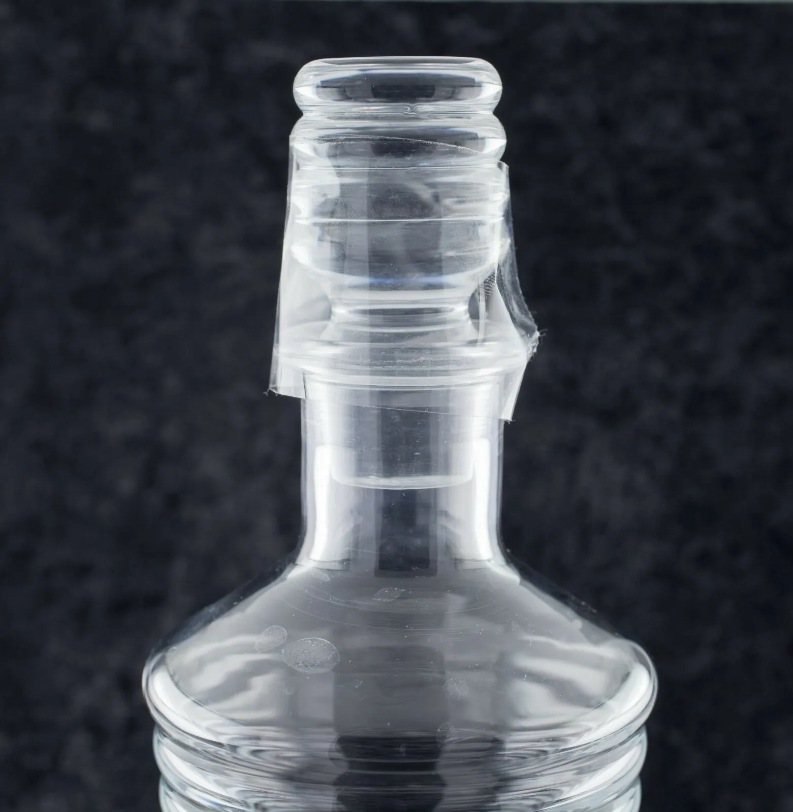 Orrefors Ribbed Crystal Decanter Nice Condition 10.5" Tall Etched