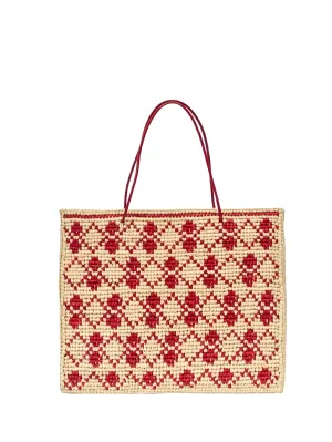 Oui Oui Medium Handbag - Naturel x Rouge