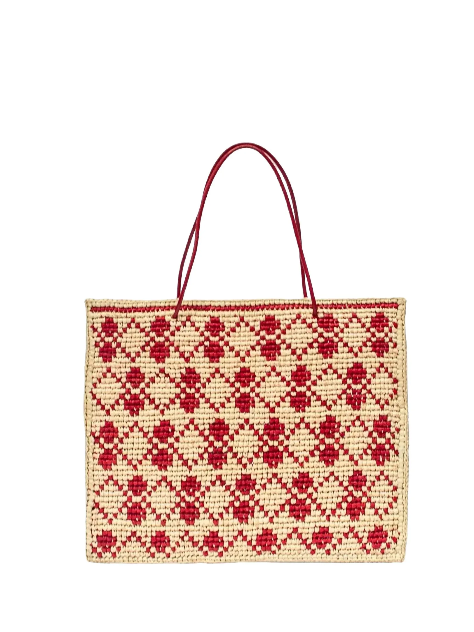 Oui Oui Medium Handbag - Naturel x Rouge