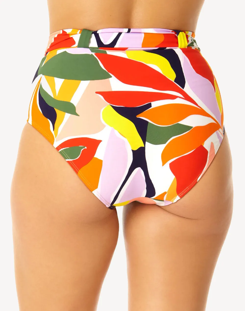 Palm Party High Waist Bikini Bottom