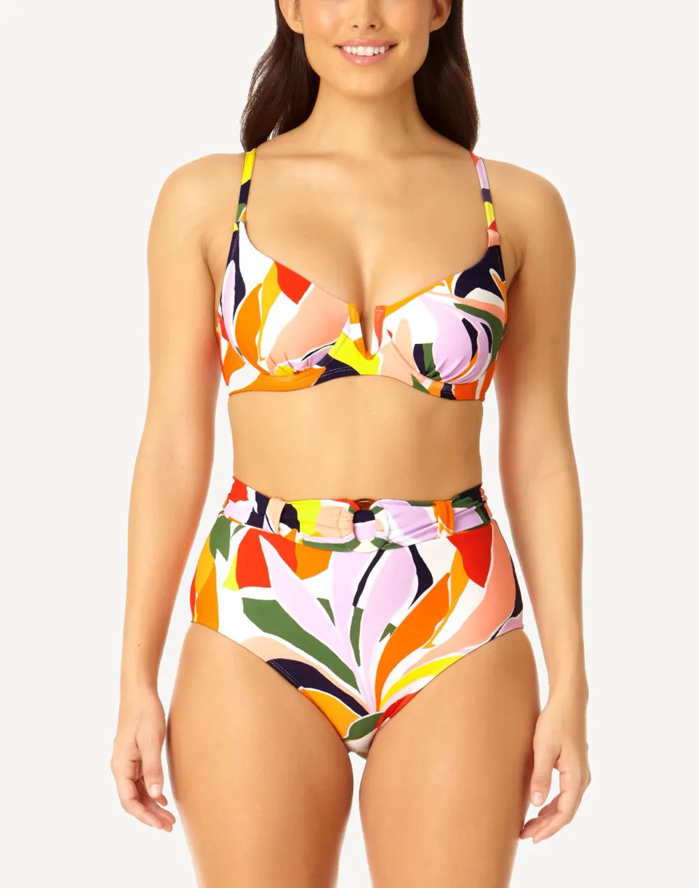 Palm Party High Waist Bikini Bottom