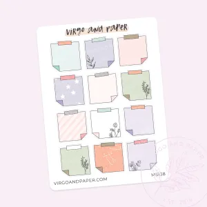 Pastel Sticky Note Planner Stickers
