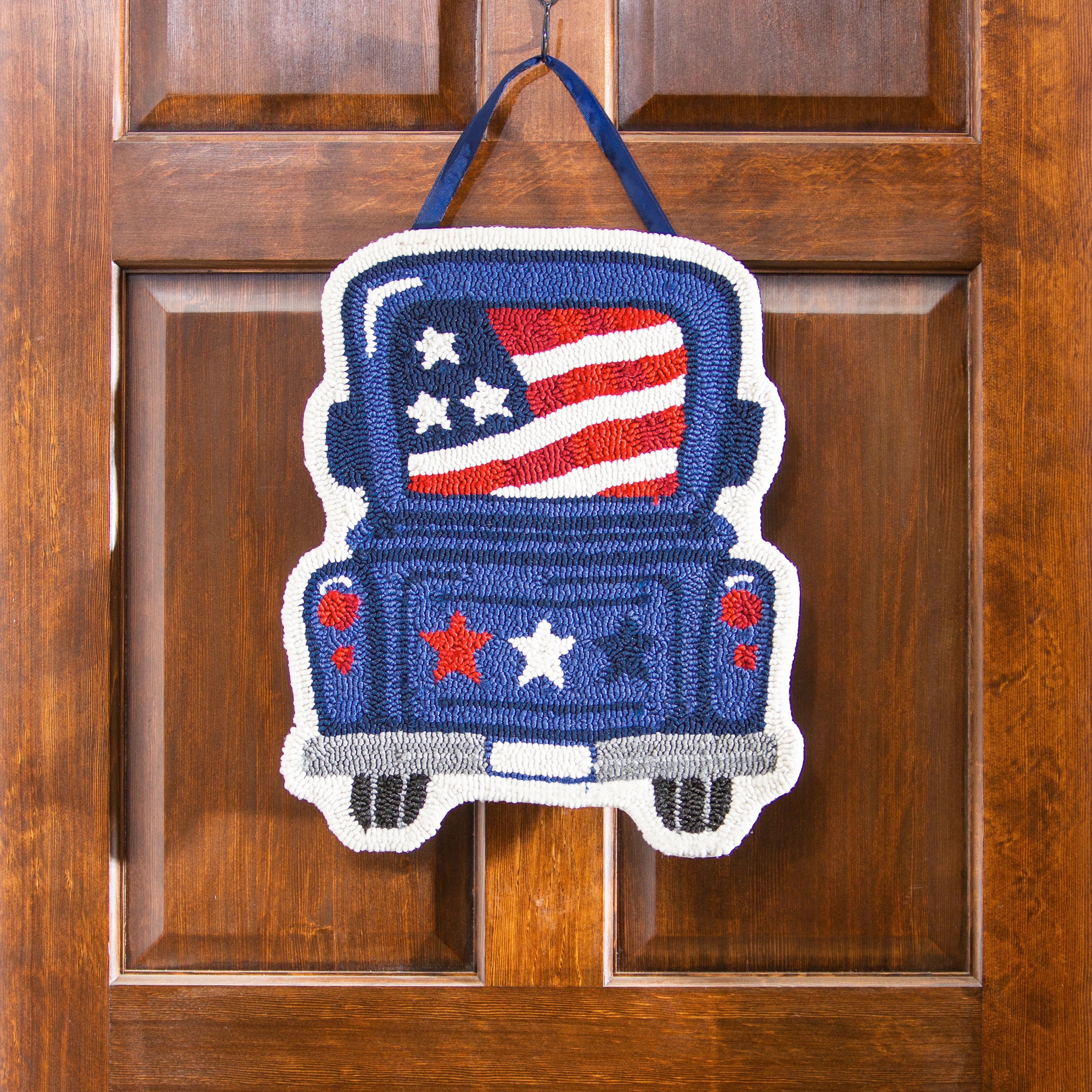 Patriotic Truck Hooked Door Décor,2dhp2276