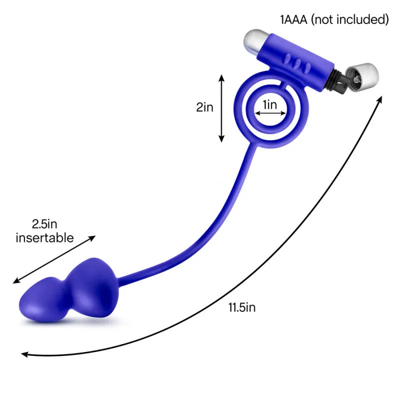 Performance Penetrator Anal Plug W/vibrating   Rings - Indigo