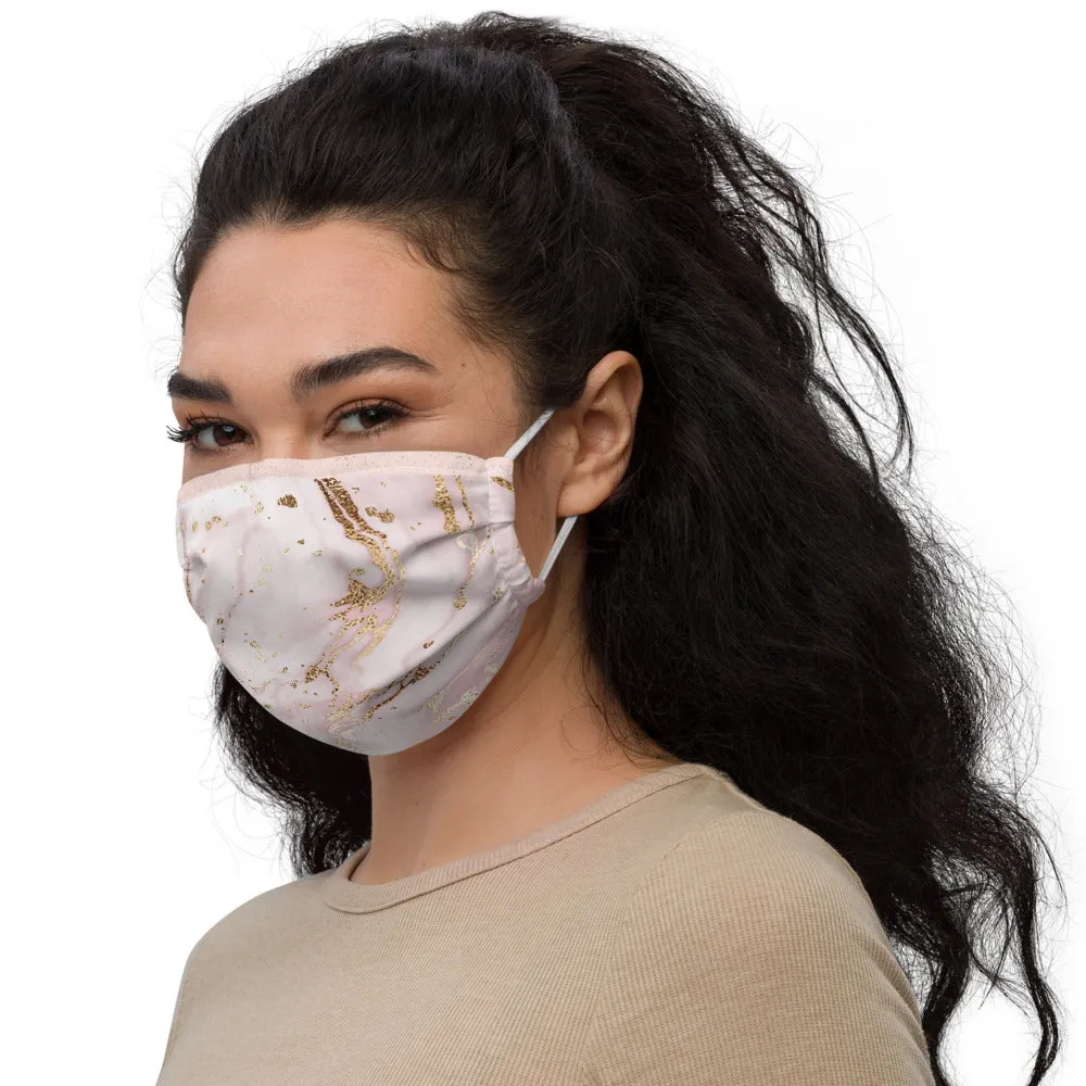Pink and Gold Marble Face Mask