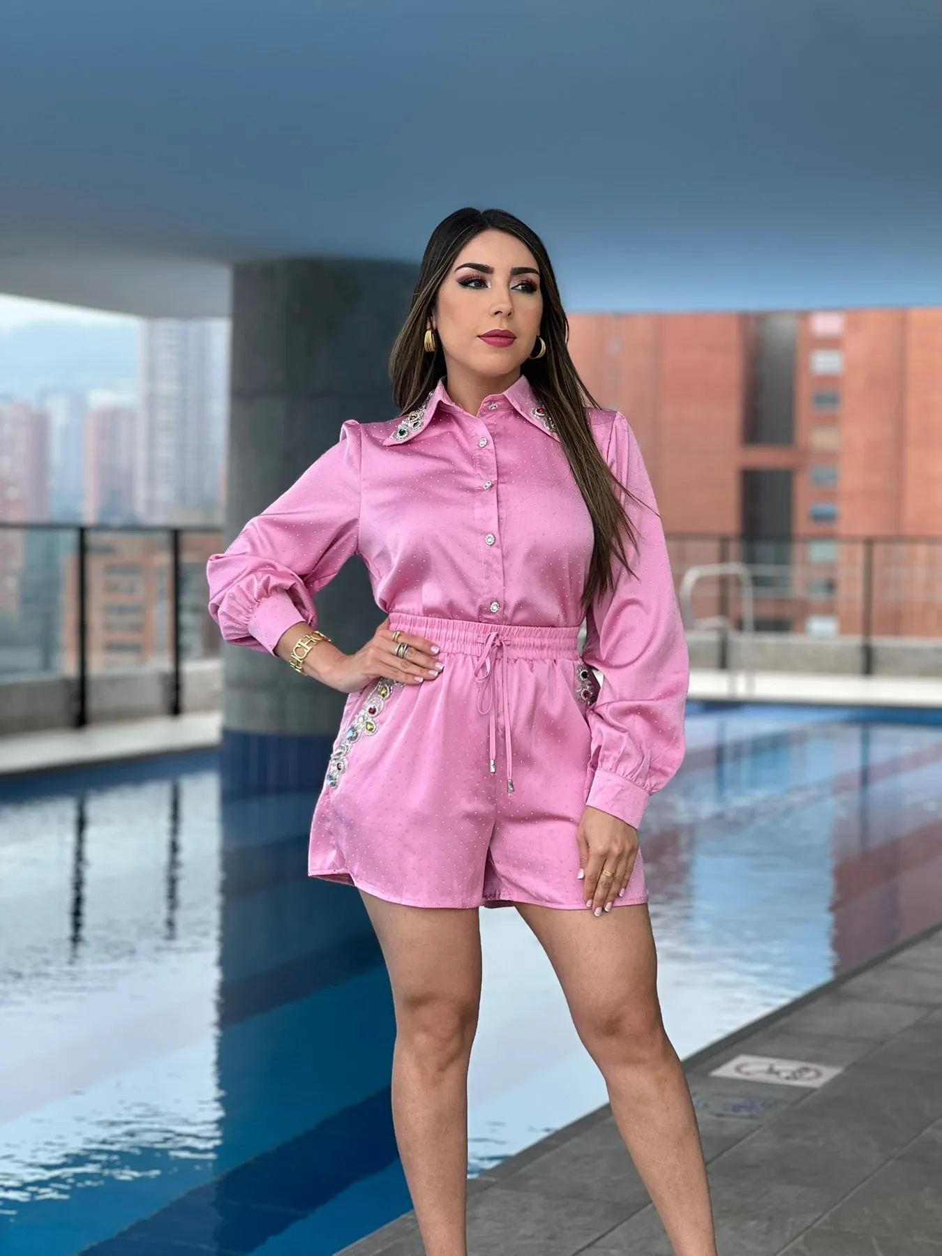 Pink Jewel Short Set
