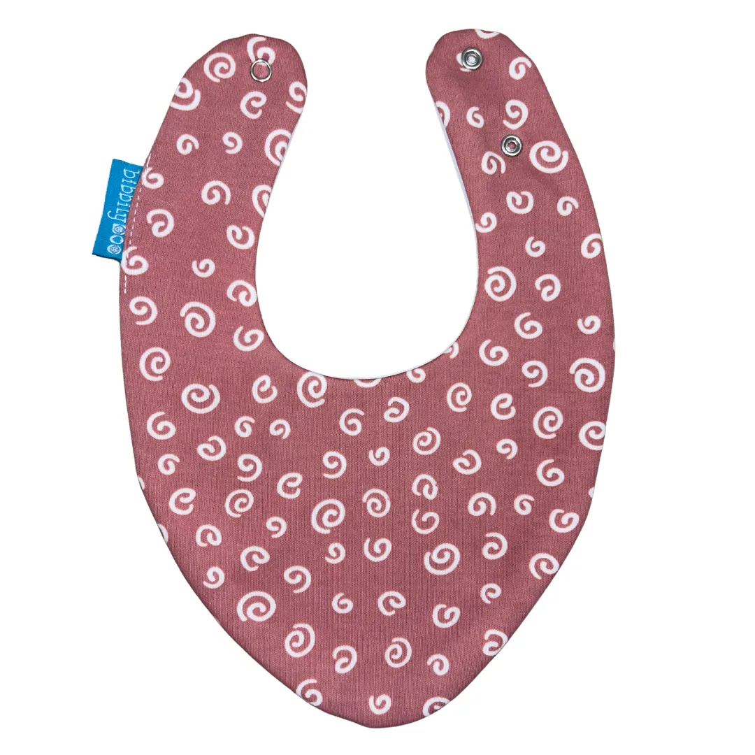 Pink Swirls Waterproof Dribble Bib