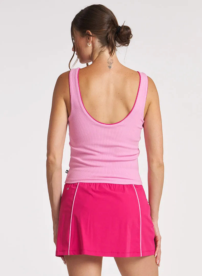 Piped Square Neck Tank