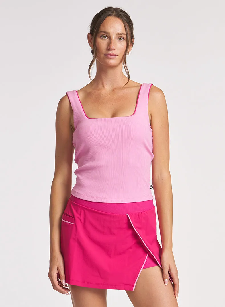Piped Square Neck Tank