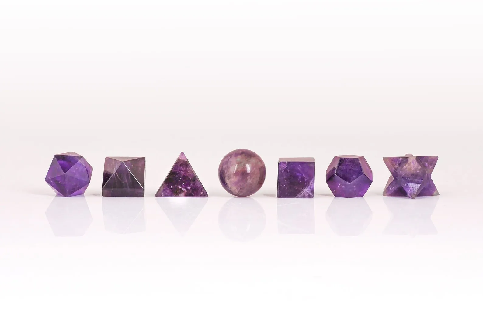 Platonic Solid - Sacred Geometry Set - with silk bag