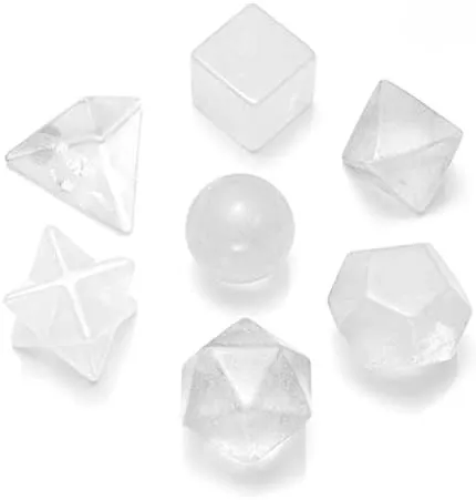 Platonic Solid - Sacred Geometry Set - with silk bag