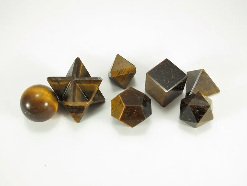 Platonic Solid - Sacred Geometry Set - with silk bag
