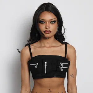 POCKET BRALET TOP BLACK