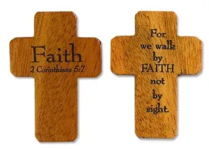 Pocket Cross Wood Faith